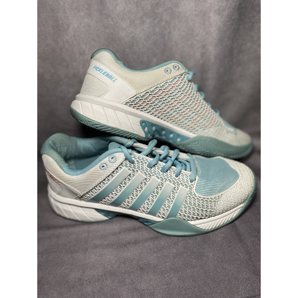K-Swiss Pickleball Shoes White Teal Light Blue Lightweight Cushion Sneaker Sz 9 - Picture 10 of 10